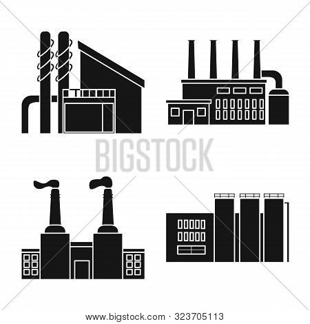 Vector Illustration Of Industry And Plant Icon. Set Of Industry And Infrastructure Vector Icon For S
