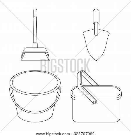 Vector Illustration Of Hygiene And Clean Logo. Set Of Hygiene And Mopping Vector Icon For Stock.