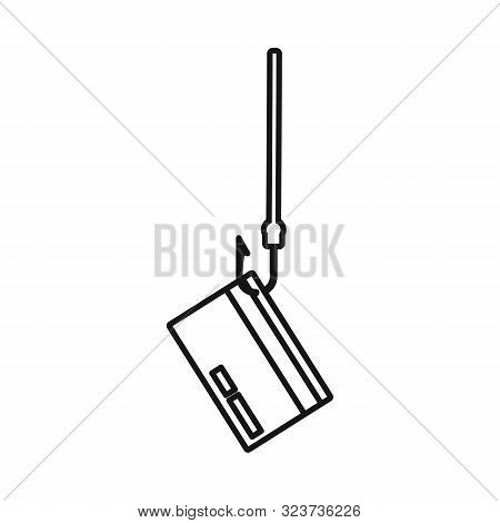 Vector Design Of Hook And Credit Sign. Set Of Hook And Theft Vector Icon For Stock.