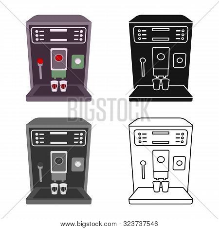 Vector Design Of Coffee And Machine Sign. Graphic Of Coffee And Maker Stock Vector Illustration.