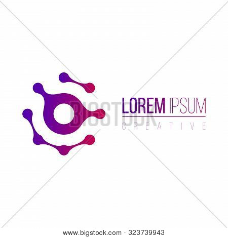 Molecule Nano Technology Lab Circle Logo Template. Unique Logo Design Concept. Creative Innovation B