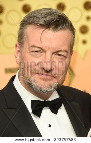 LOS ANGELES - SEP 22:  Charlie Brooker at the Primetime Emmy Awards - Arrivals at the Microsoft Theater on September 22, 2019 in Los Angeles, CA