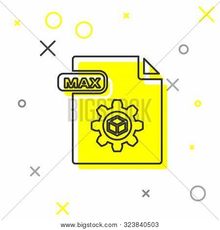 Grey Line Max File Document. Download Max Button Icon Isolated On White Background. Max File Symbol.