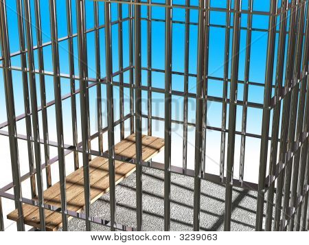 Gabbia metallica 3D, concetto di prigione