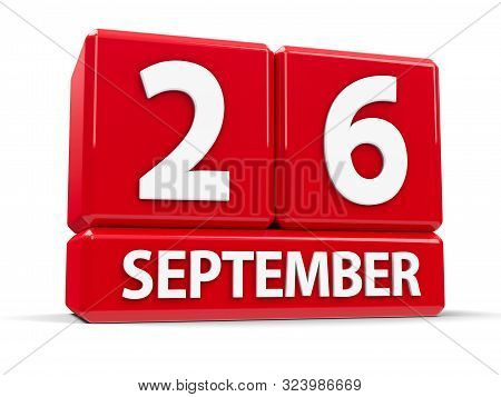 Red Cubes - The Twenty Sixth Of September - On A White Table - European Day Of Languages, World Cont