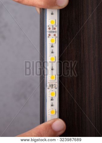 Diode Tape Mounting.installation Of Led Decorative Lighting.