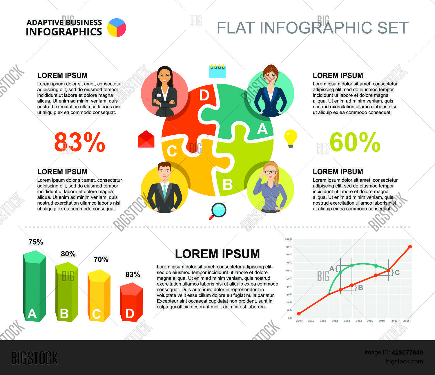 Four Options Bar Line Vector & Photo (Free Trial) | Bigstock