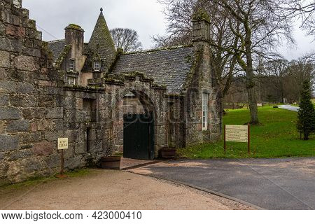 Inverurie, Scotland, Uk - 06 February, 2016: The Rear Side Of Ancient Castle Fraser In Sauchen, Inve