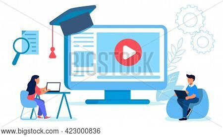 Professional Training Webinar Online Business Courses Presentation Education Video Tutorial Vector F