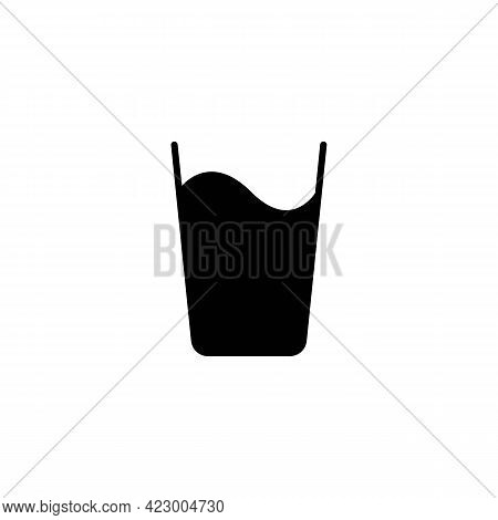 Glass Of Water Or Milk Solid Black Icon. Drink Water Concet. Trendy Flat Isolated Symbol Sign Can Be