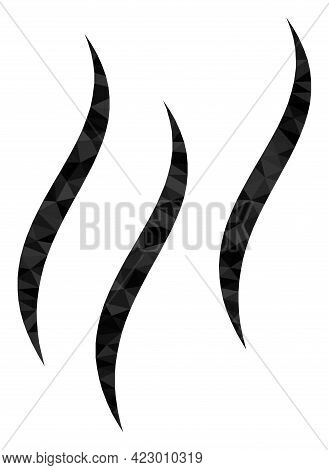 Low-poly Aroma Designed With Chaotic Filled Triangles. Triangle Aroma Polygonal Symbol Illustration.