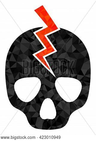 Low-poly Death Strike Constructed From Chaotic Filled Triangles. Triangle Death Strike Polygonal Ico