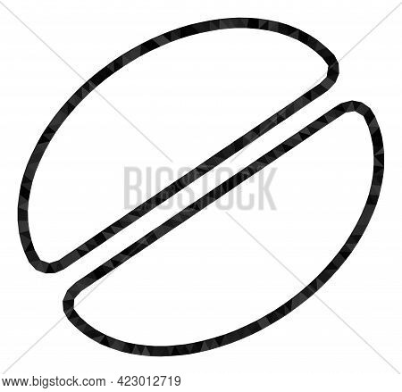 Low-poly Cacao Bean Combined With Randomized Filled Triangles. Triangle Cacao Bean Polygonal 2d Illu