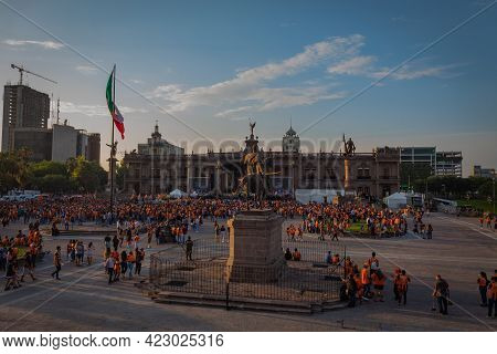 Monterrey, México, -06-07-2021-. Celebration Of The Victory Of The Governor Of The State Of Nuevo Le