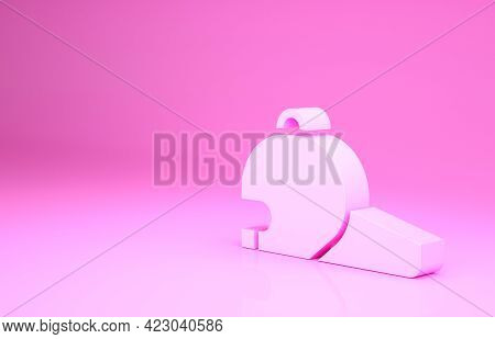 Pink Baseball Cap Icon Isolated On Pink Background. Sport Equipment. Sports Uniform. Minimalism Conc