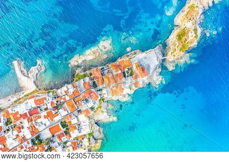 View Of Andros, Beautiful Island In The Cyclades, Chora, Andros Island, Greece, Europe