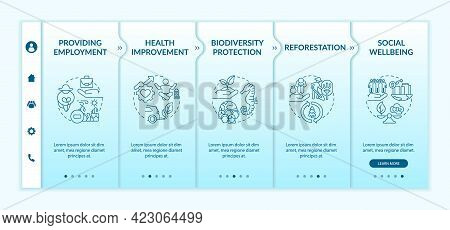 Carbon Offsetting Advantages Onboarding Vector Template. Responsive Mobile Website With Icons. Web P