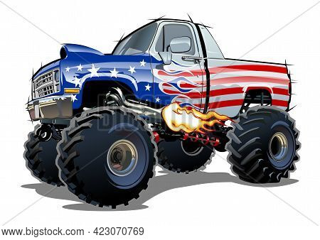 Cartoon Monster Truck. Available Eps-10 Separated By Groups And Layers With Transparency Effects For