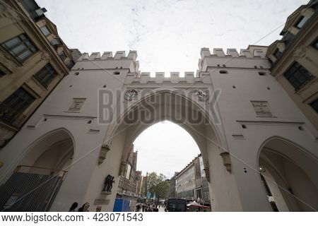 Karls Gate In The Histroic District Of Munich - Munich, Germany - June 03, 2021 - Munich, Germany - 