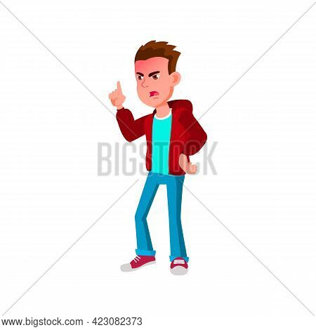 Embittered Boy Anger Shouting On Friend Cartoon Vector. Embittered Boy Anger Shouting On Friend Char