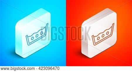Isometric Line Washing Under 50 Degrees Celsius Icon Isolated On Blue And Red Background. Temperatur