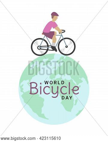 World Bicycle Day Concept Vector Illustration On White Background.