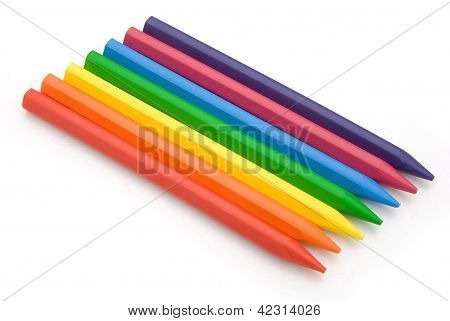 7-cor Crayon alinhado com Clipping Path