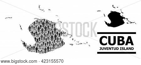 Map Of Juventud Island For Social Doctrines. Vector Nation Abstraction. Abstraction Map Of Juventud 
