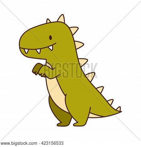 Stuffed Dinosaur Toy For Children To Play Vector Illustration