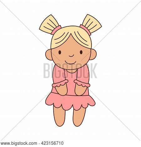 Doll Toy For Children To Play Vector Illustration