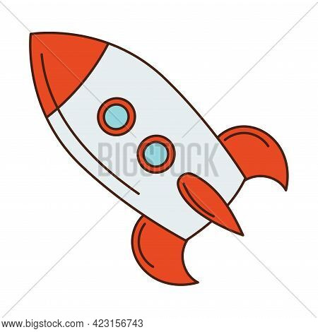 Toy Rocket Or Spacecraft For Children To Play Vector Illustration