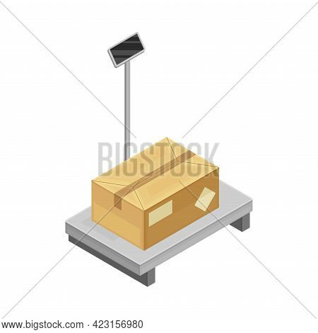 Metal Checkweigher Or Industrial Scale With Cardboard Box As Warehouse Area For Goods Storage And Lo
