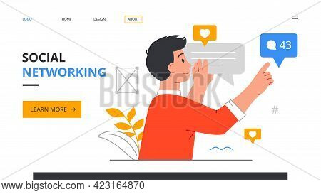 Social Media Star Concept. Vlog, Beauty Blogger, Likes Addiction, Attract Followers, Viral Content, 