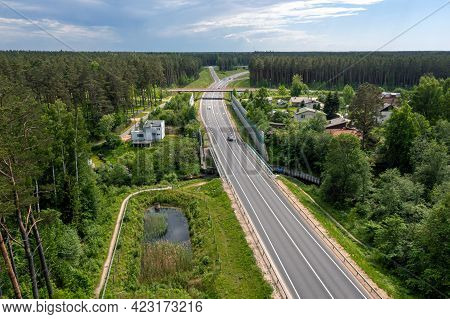 Highway A1 Via Baltica (between Vilnius, Riga And Tallinn), Road Section Next To Saulkrasti, Latvia,