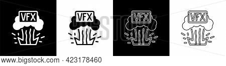 Set Vfx Icon Isolated On Black And White Background. Vector
