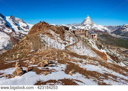 Gornergrat Observatory Station Near The Zermatt Town In The Valais Canton Of Switzerland