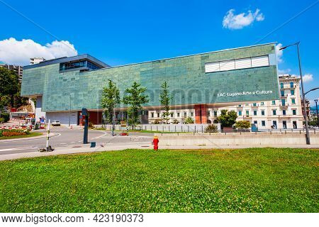 Lugano, Switzerland - July 09, 2019: Lac Lugano Art And Culture Centre Or Lugano Arte E Cultura In L