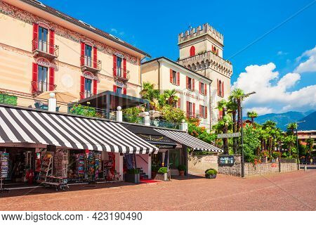 Ascona, Switzerland - July 10, 2019: Beauty Old Building In Ascona, Which Located Near Locarno, A To