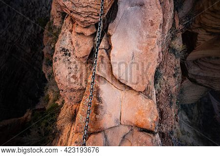 The Narrowest Part Of Angels Landing With Steep Drop Offs On Either Side In Zion National Park
