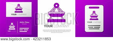 Logotype Boat Swing Icon Isolated On White Background. Childrens Entertainment Playground. Attractio