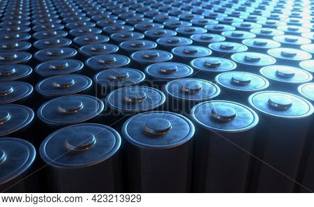 3d Illustration, Concept Image Of Battery Recycling, Renewable Energy.