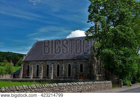 An Exterior View Of The Architecture Of A Church Building In The Deeside Village Of Kincardine O'nei