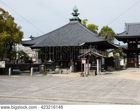 Imabari, Japan - April 11, 2018: On The Grounds Of Nankobo, Temple Number 55 Of Shikoku Pilgrimage