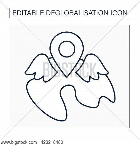 Local Resurgence Line Icon.increase Or Revival After Period Of Little Activity, Popularity, Or Occur