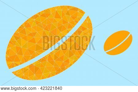 Low-poly Wheet Seed Icon On A Sky Blue Background. Polygonal Wheet Seed Vector Is Constructed With S