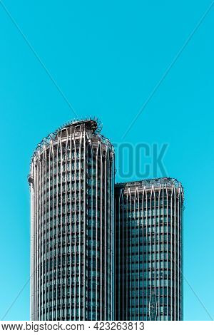 Madrid, Spain - 30 August 2020: Modern Office Building In Azca Financial District. Europa Tower