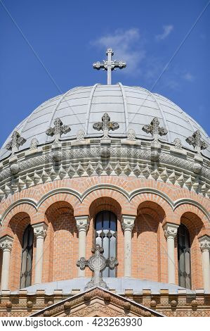 Buftea, Romania - June 6, 2021: Holy Trinity Chapel At The Stirbey Palace (domeniul Stirbey).