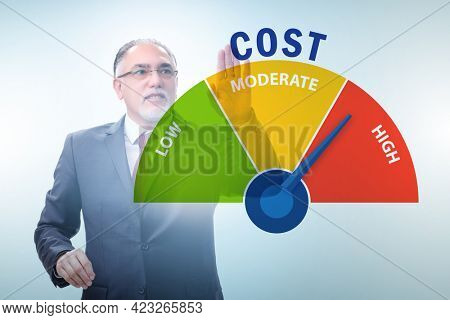 Businessman in cost management concept