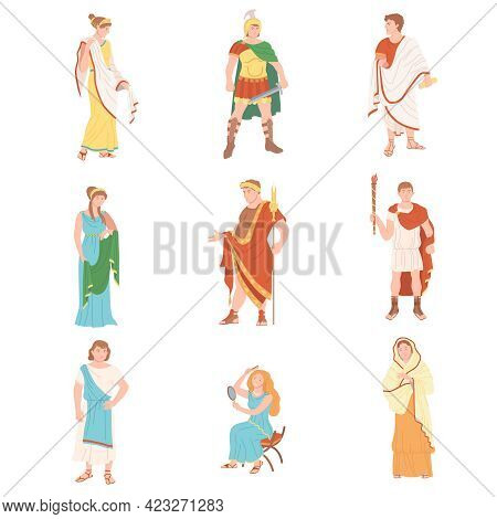 Roman People Characters As Cultural Ethnicity From Classical Antiquity Vector Set