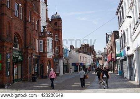 Views Of Shops On The High Street In Maidenhead, Berkshire In The Uk, Taken 30th March 2021